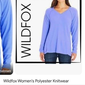 WILDFOX "HALEY" LONG SLEEVE SOFT TEXRURED VNECK IN PJRPLE